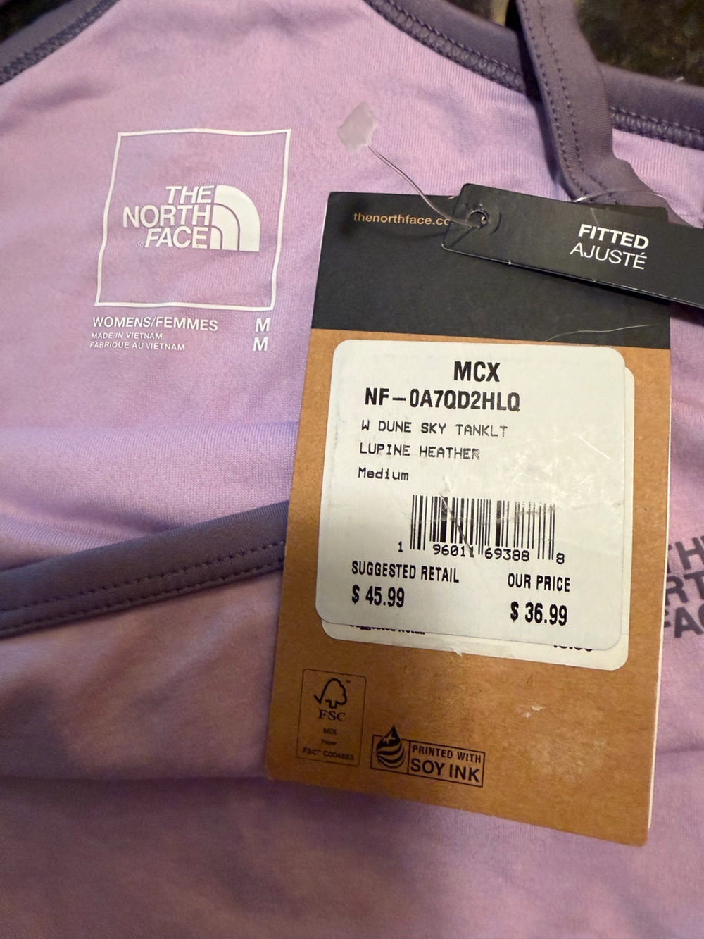 NWT The North Face Dune Sky Tanklet in Lupine Heather Color Size M - Picture 2 of 6